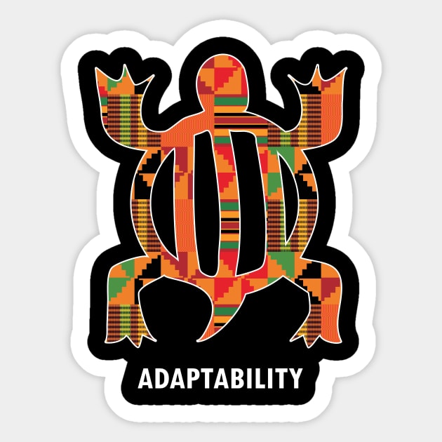 Adaptability, Adinkra Symbol DENKYEM, Ghana Kente Sticker by kentevibes